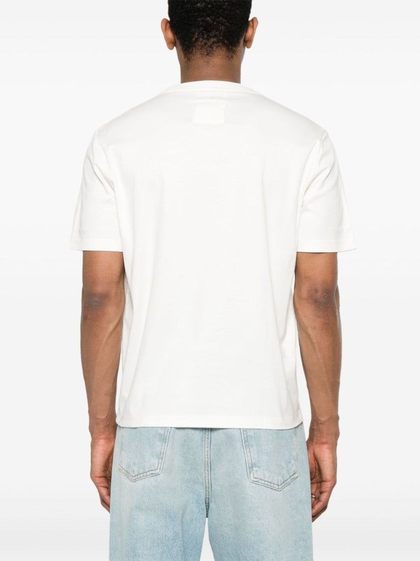 Lanvin Heart-Embellished Crew Neck T-Shirt In Light Beige
