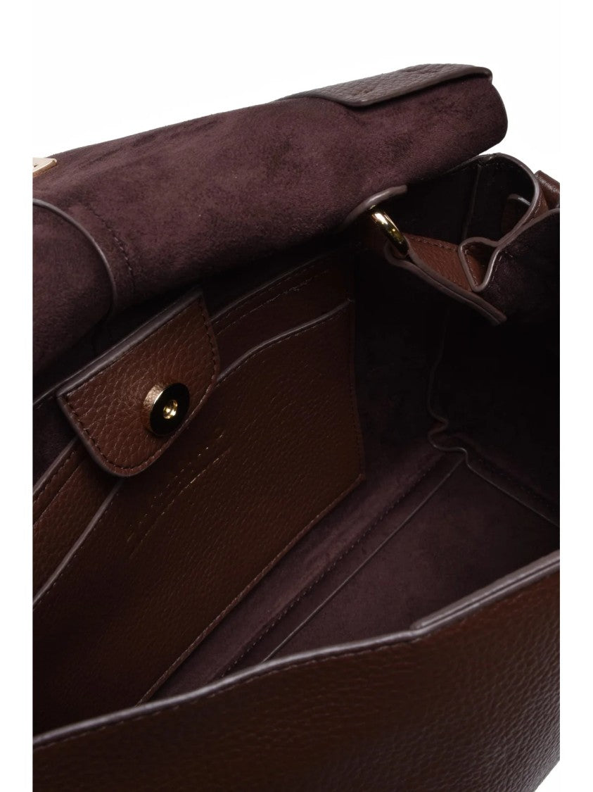 Ermanno Firenze Structured Eba Shoulder Bag With Textured Finish And Chain Strap