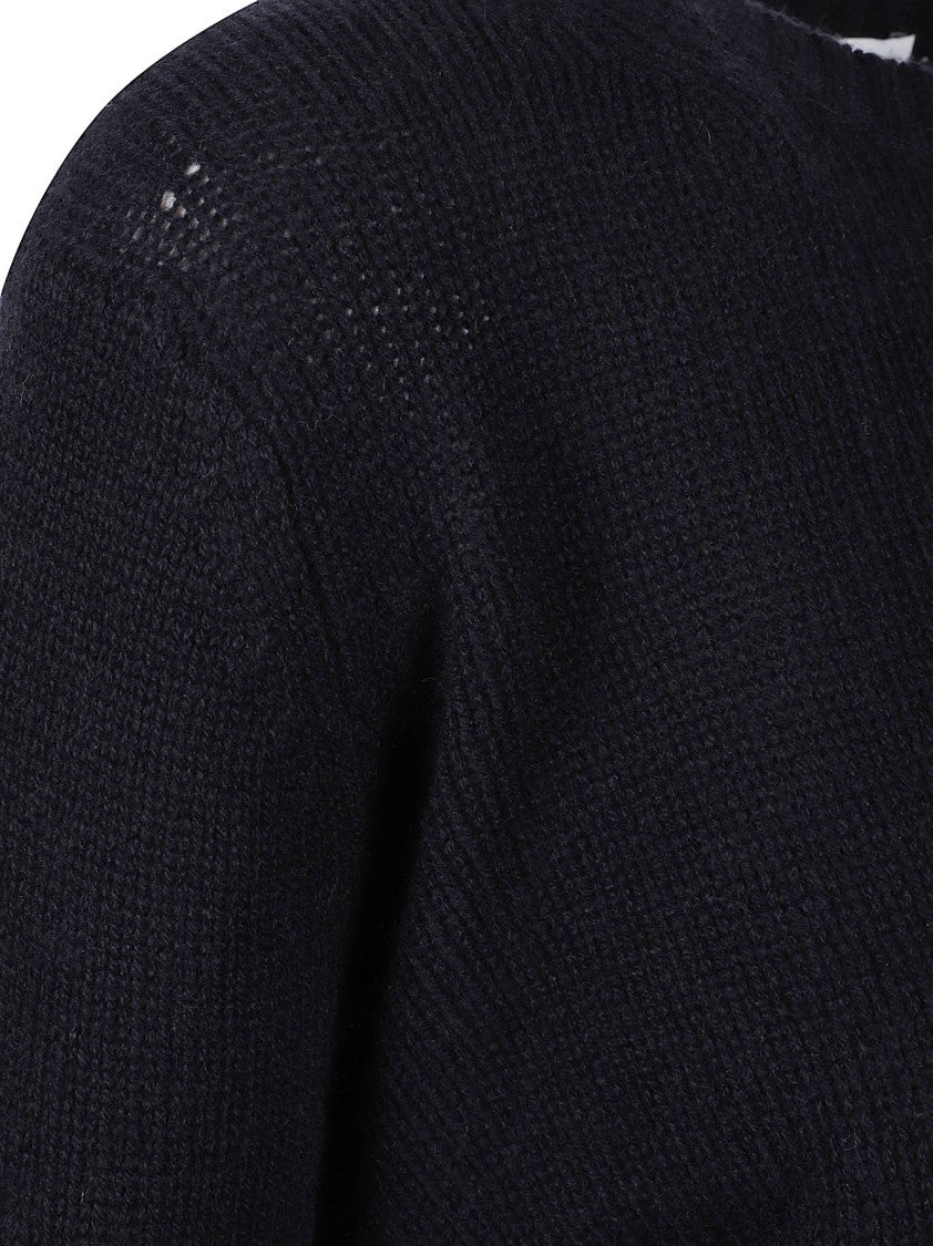 Be You Cropped Knit Sweater With Round Neckline And Ribbed Details