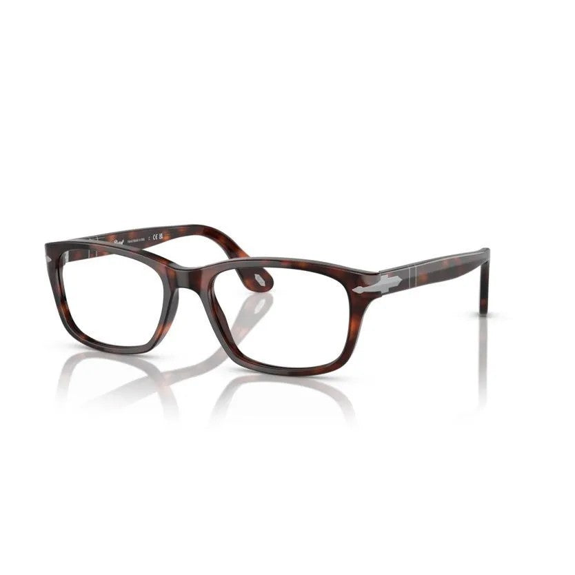 Persol 3012V Vista Rectangular Tortoiseshell Acetate Eyeglasses With Arrow Detail