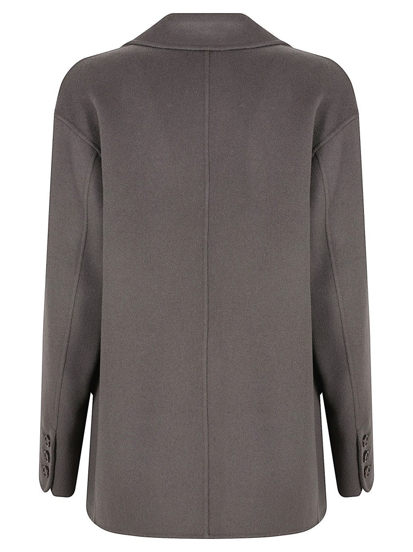 Max Mara Boxy Wool Jacket With Notched Lapel And Flap Pockets