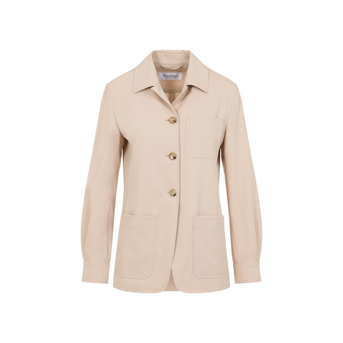 Max Mara Albino Beige Virgin Wool Pulvino Taschino Jacket