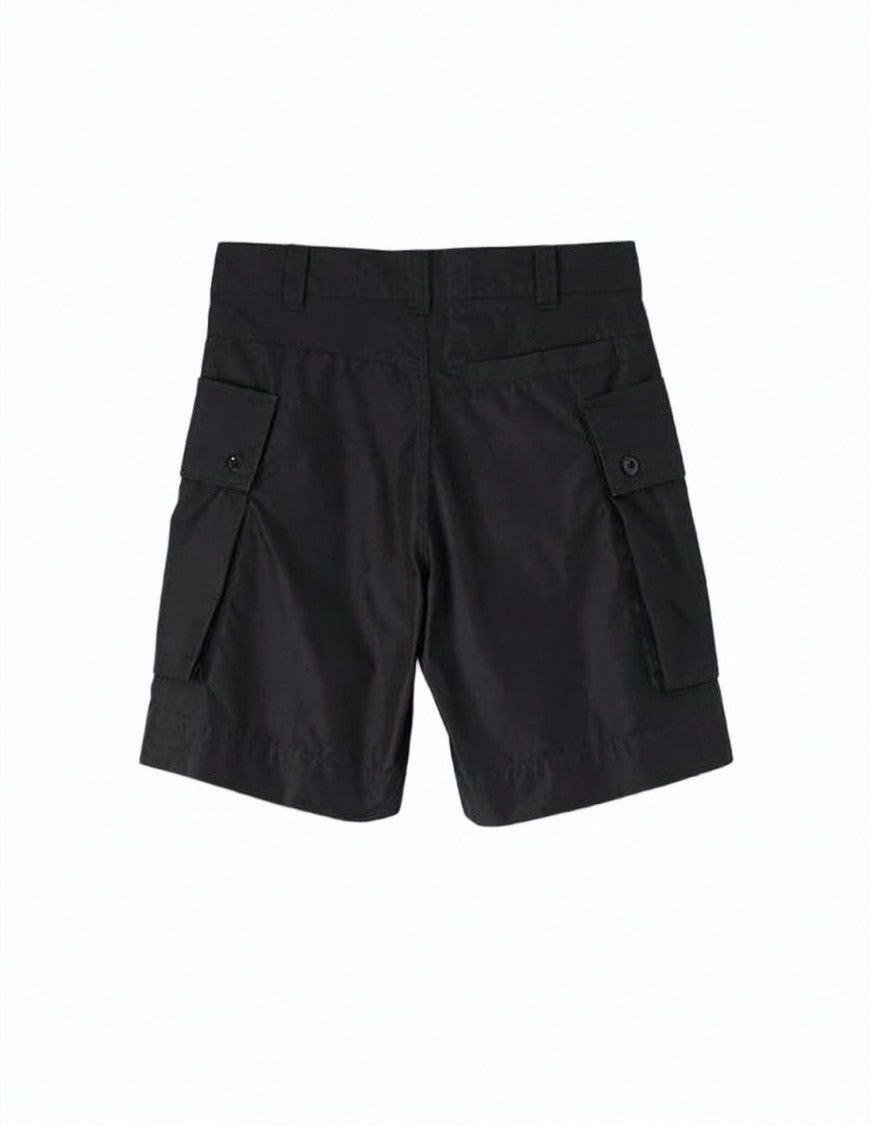 Margaret Howell Structured Black Shorts With Flap Pockets