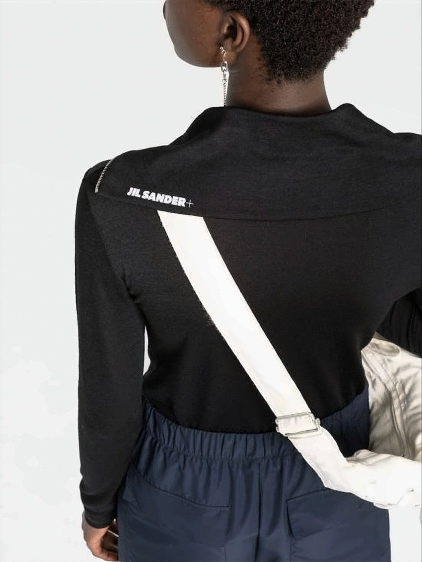 Jil Sander Fitted Turtleneck With Half-Zip Closure And Subtle Branding