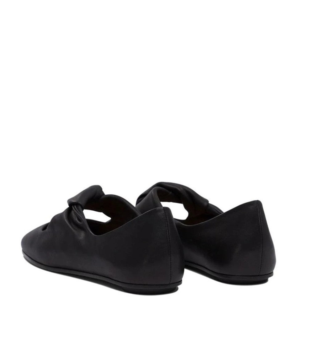 Alexander Mcqueen Black Flats With Distinctive Knotted Detail