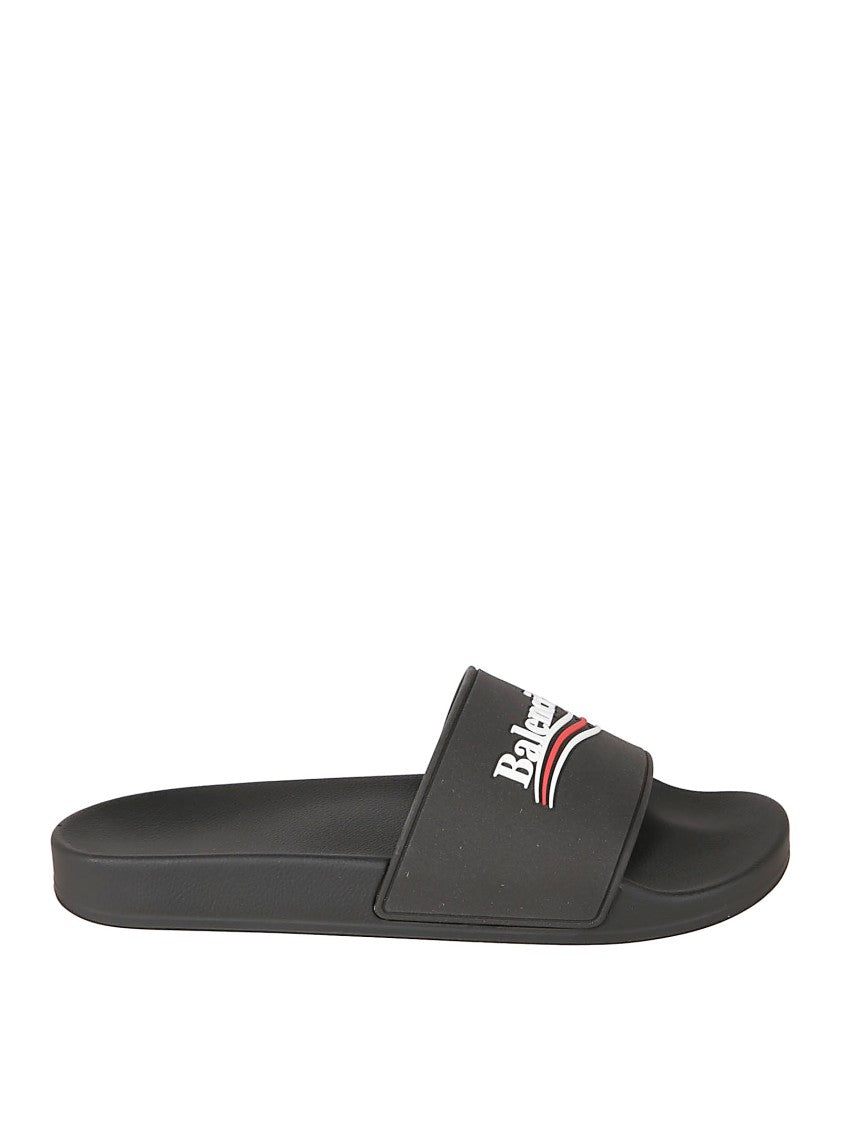 Balenciaga Slide Sandals With Political Campaign Motif