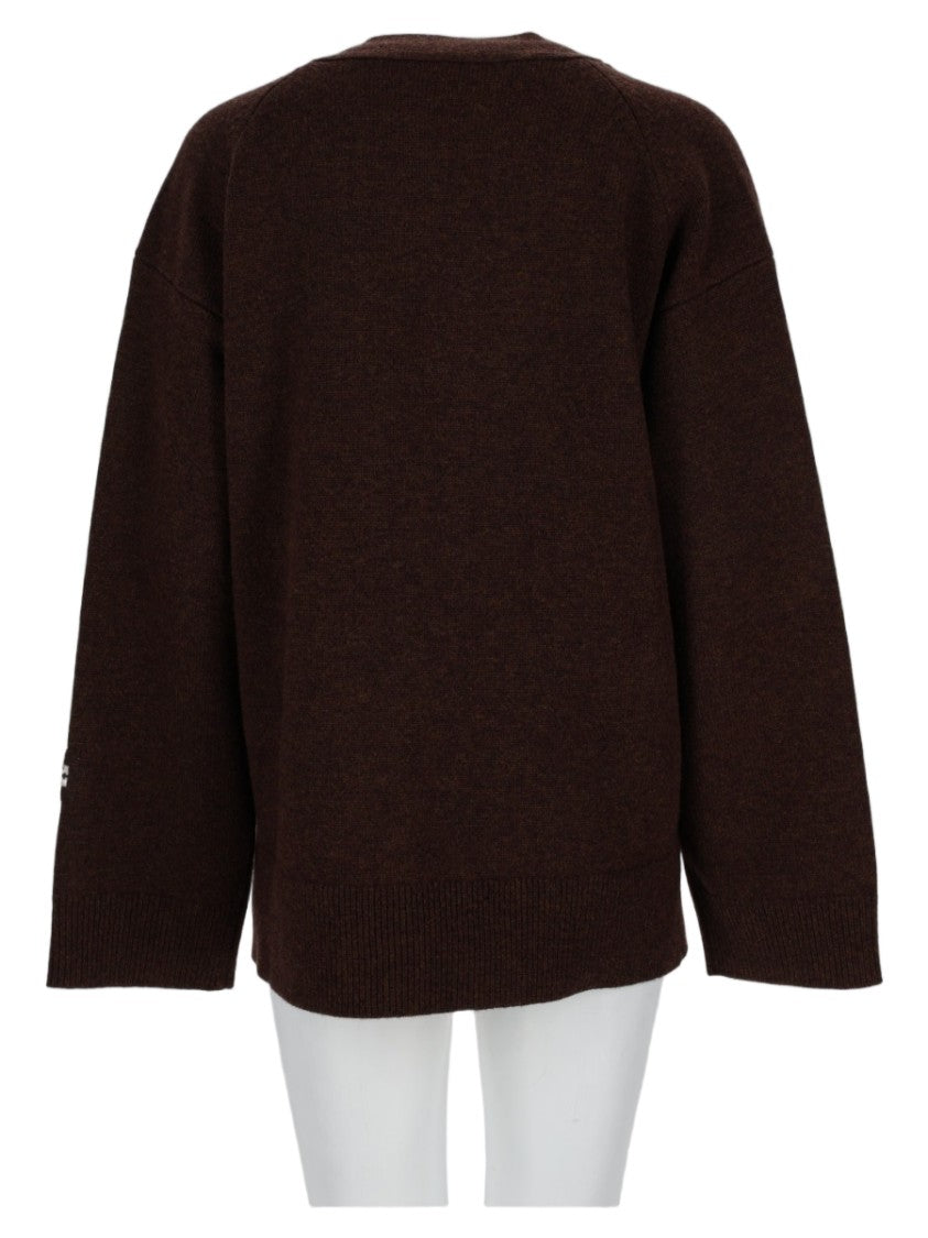 Tory Burch Wool Cardigan With Deep V-Neck And Button-Down Front