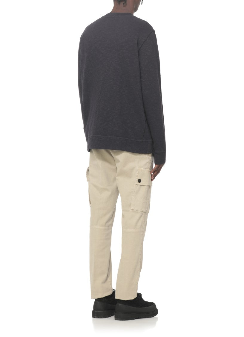 Stone Island Deep Blue Cotton Sweatshirt