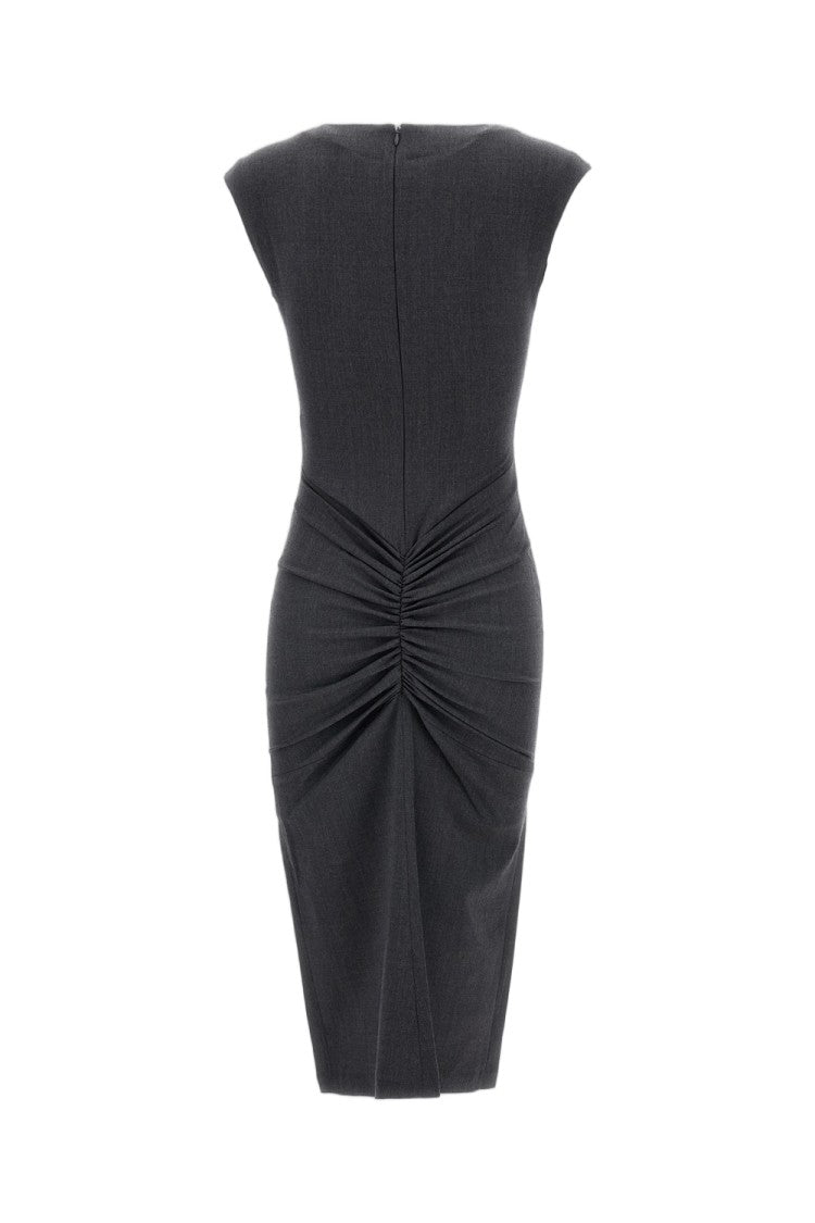 Jacquemus Grey La Robe Alba Sleeveless Virgin Wool Midi Dress