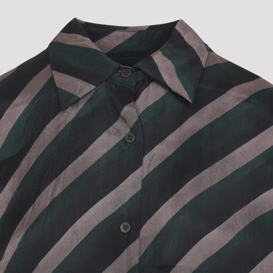 Dries Van Noten Loose-Fit Striped Button-Up Shirt With Subtle Sheen