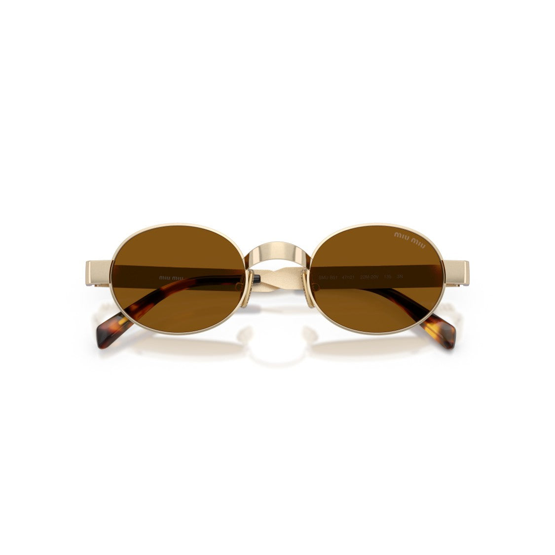Miu Miu 0Mu B51s Oval Metallic Gold Sunglasses