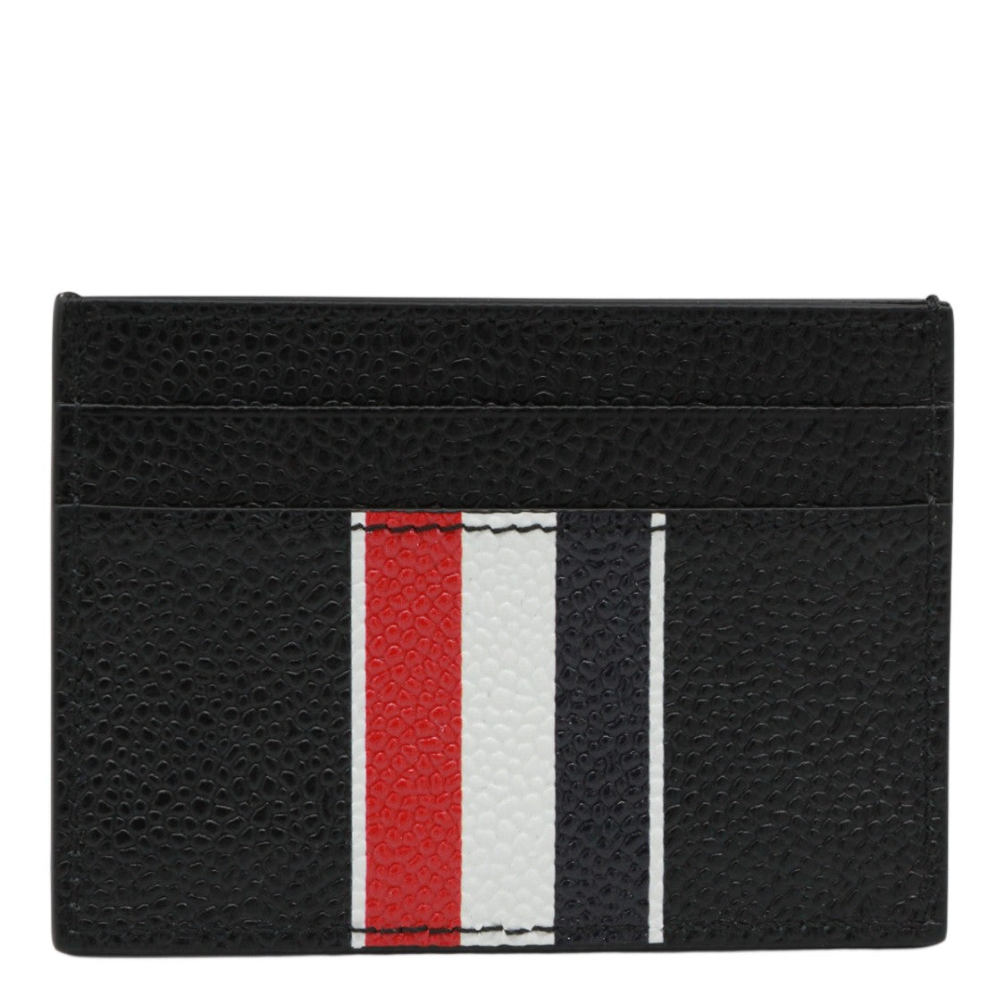 Thom Browne Textured Vertical Stripe Leather Cardholder Wallet