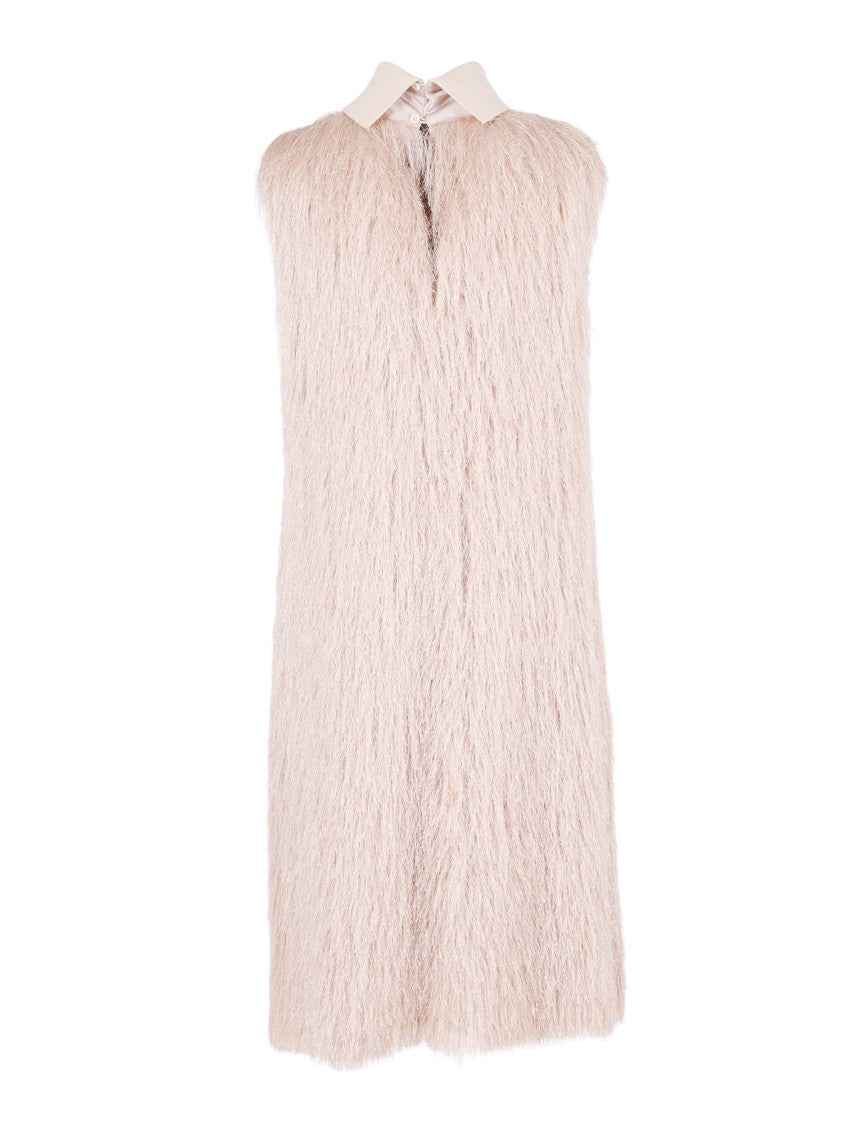 Peserico Fitted Polyester Blend Dress With Metallic Accents