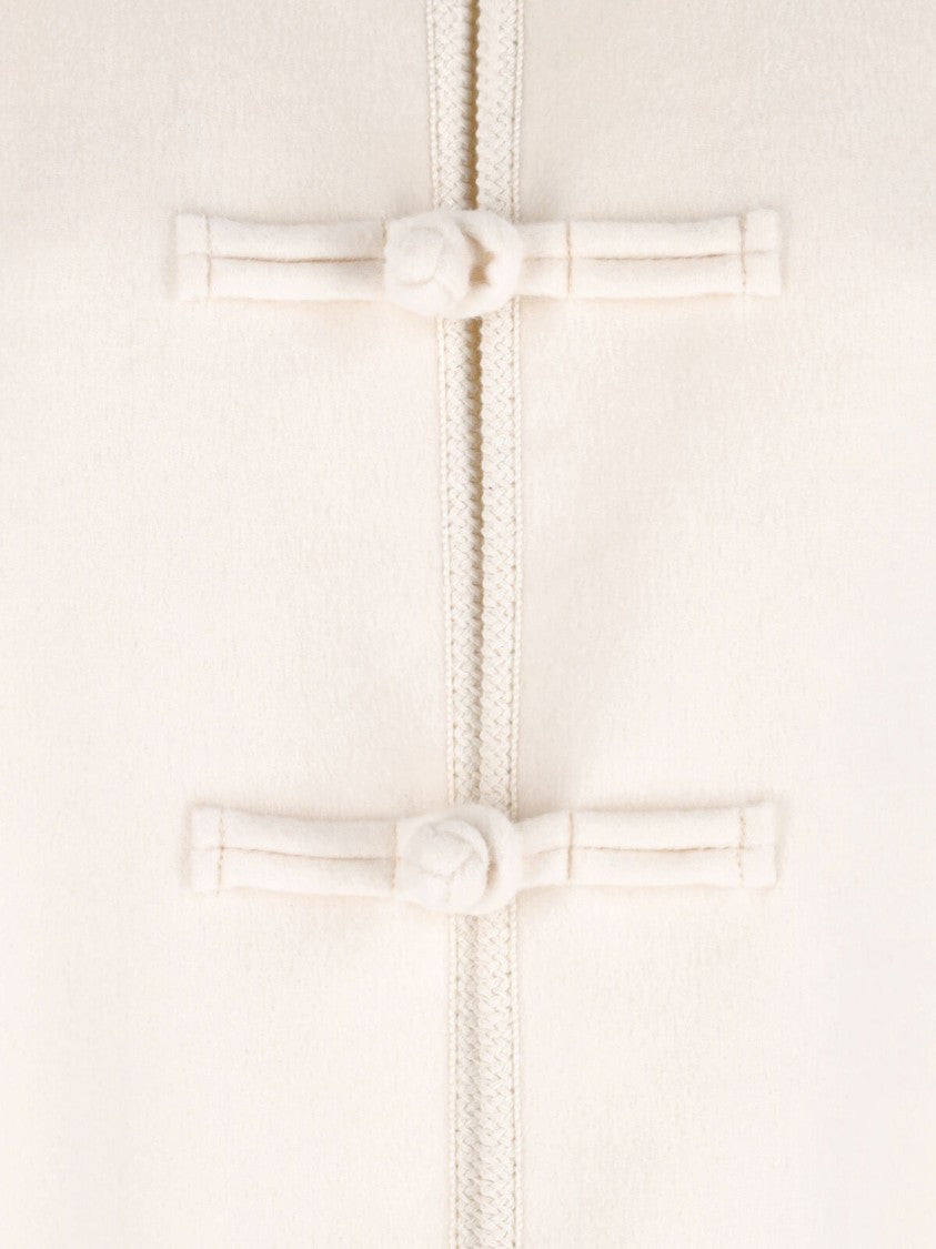 Róhe "Marie" Jacket In White Wool, Crew Neck