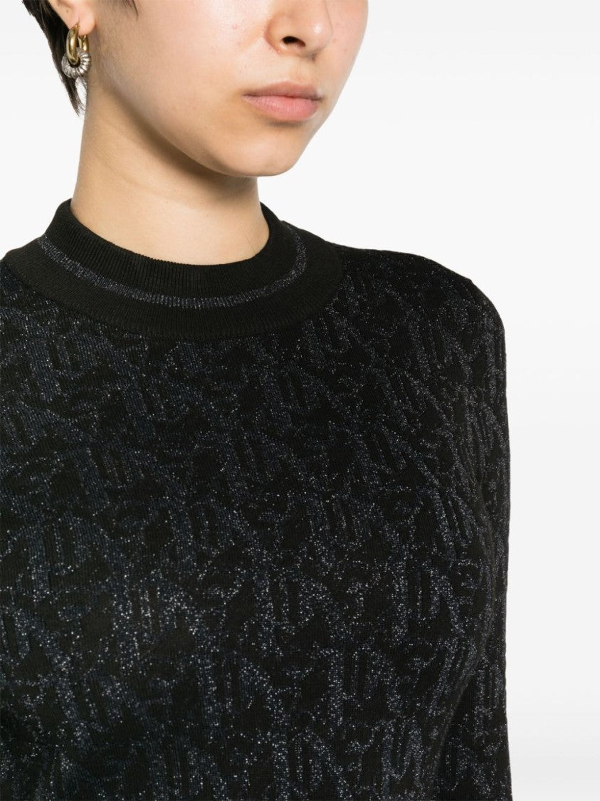 Palm Angels Monogram Jacquard Fitted Viscose Mini Dress