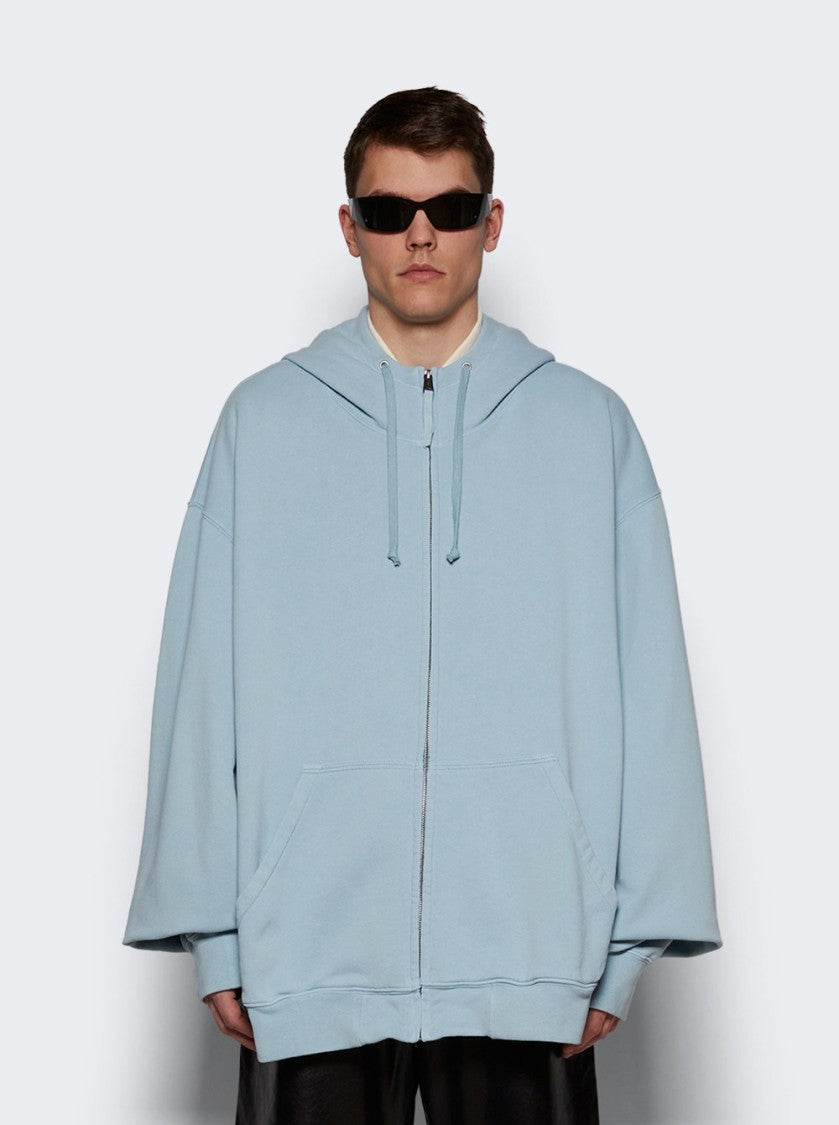 Maison Margiela Zip-Up Hooded Sweatshirt - Blue