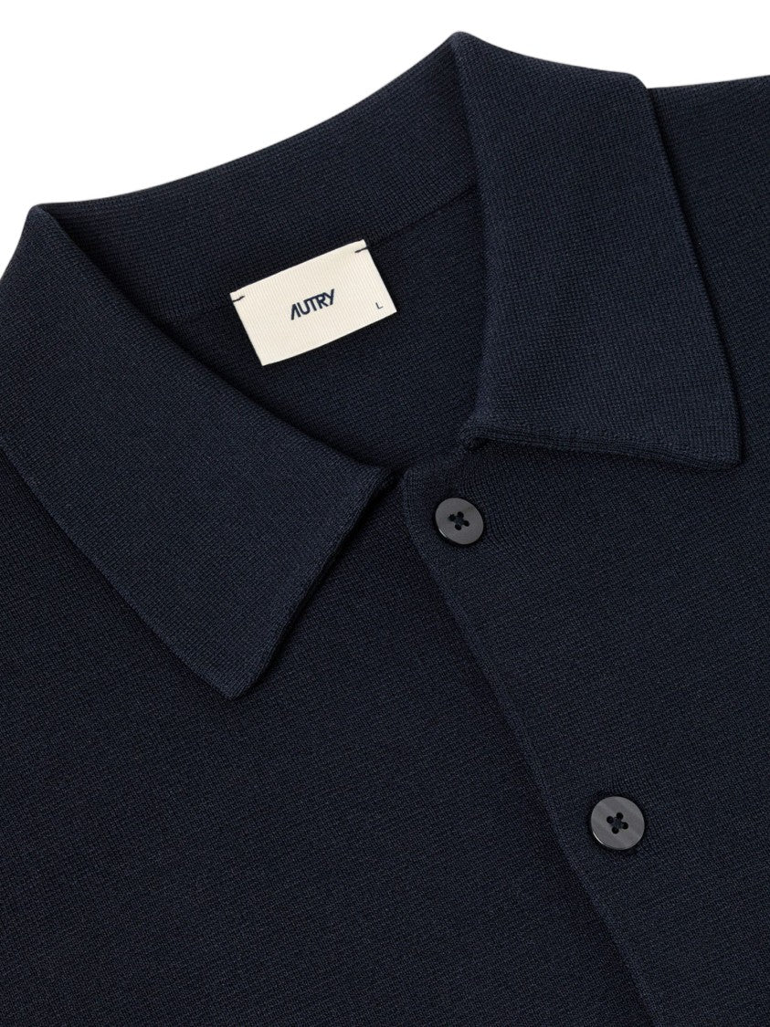 Autry Navy Viscose-Blend Striped Jacket