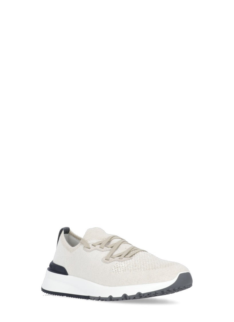 Brunello Cucinelli Ivory Cucinelli Cotton Sneakers