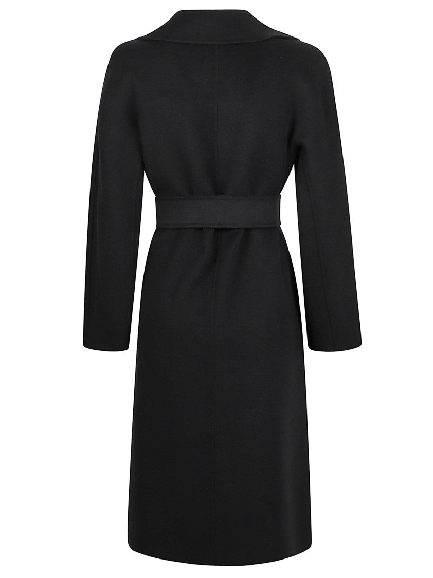 Max Mara Knee-Length Wrap Coat With Wide Lapel