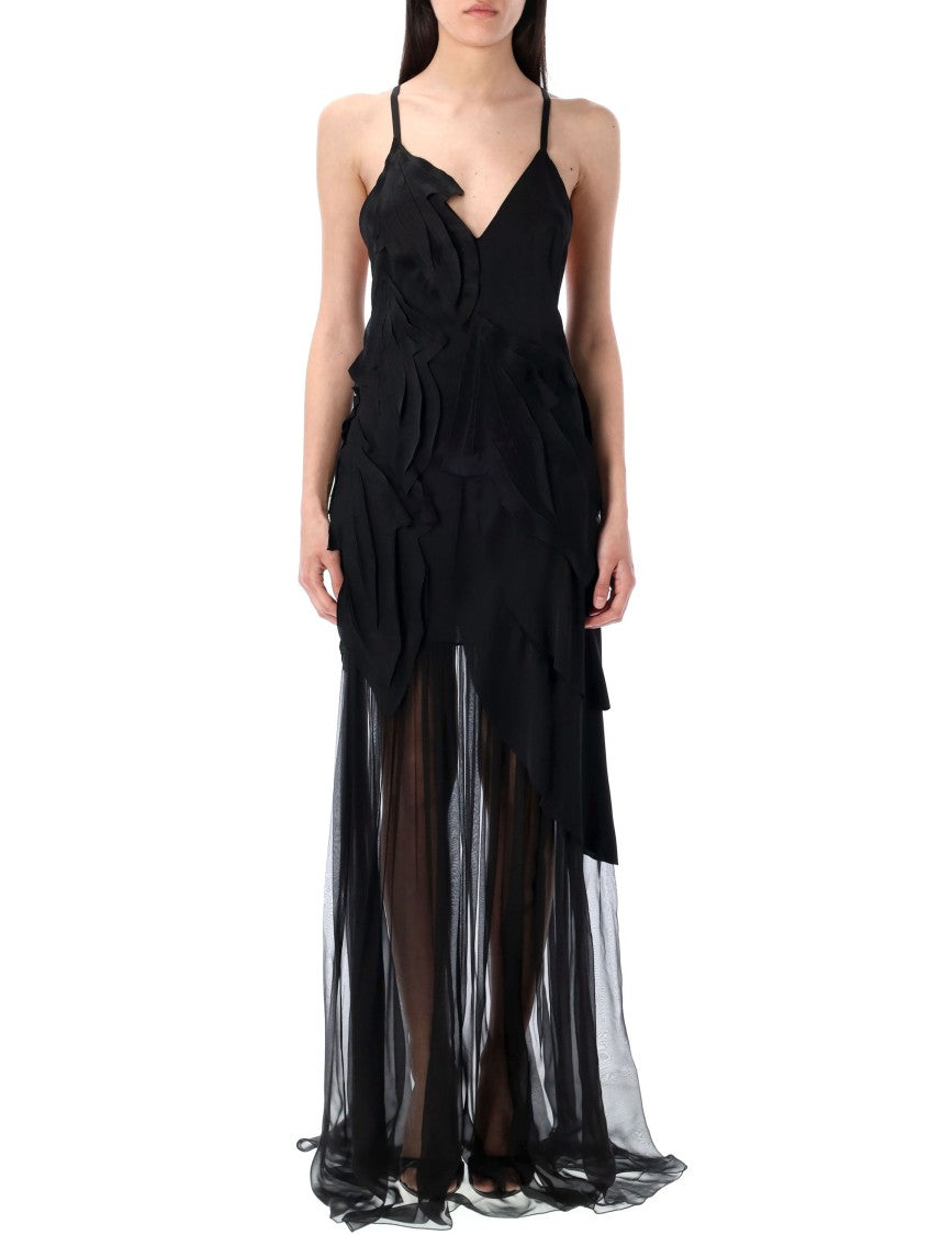 Alberta Ferretti Laser Leaves Long Dress