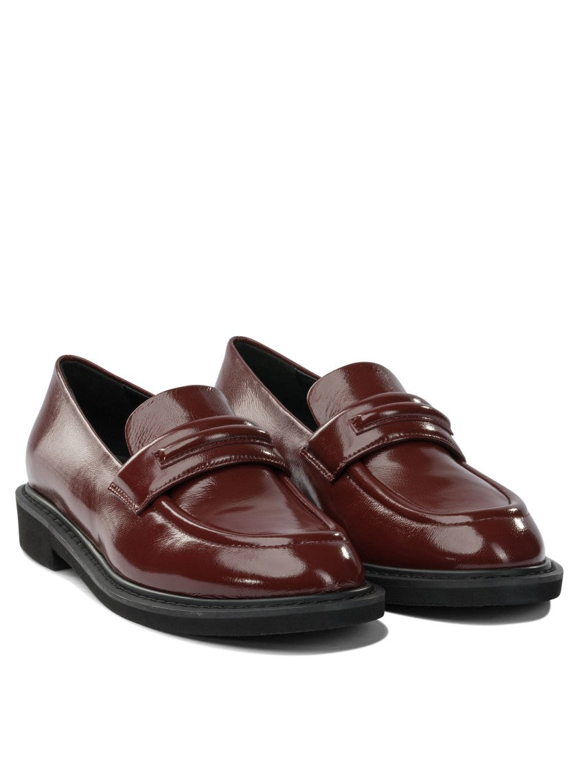 Halmanera Bordeaux Calf Leather Loafers With Contrasting Rubber Sole