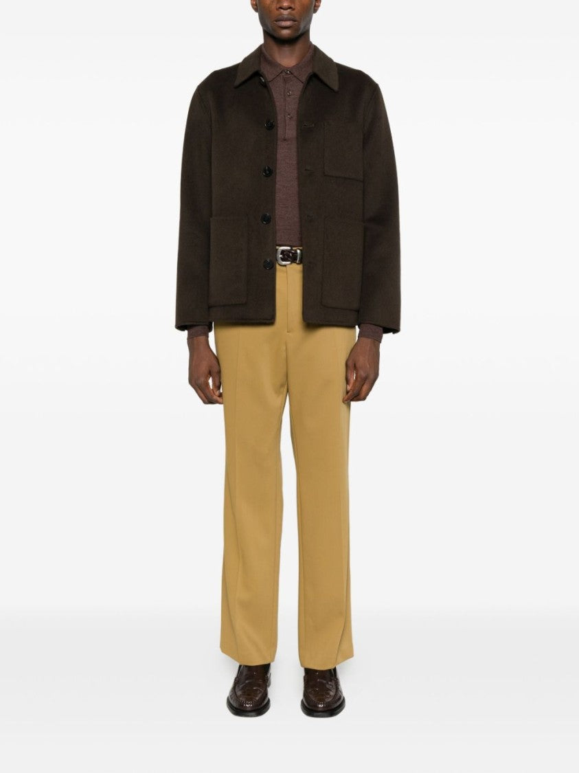 Amaranto Brown Casual Jacket With Structured Collar