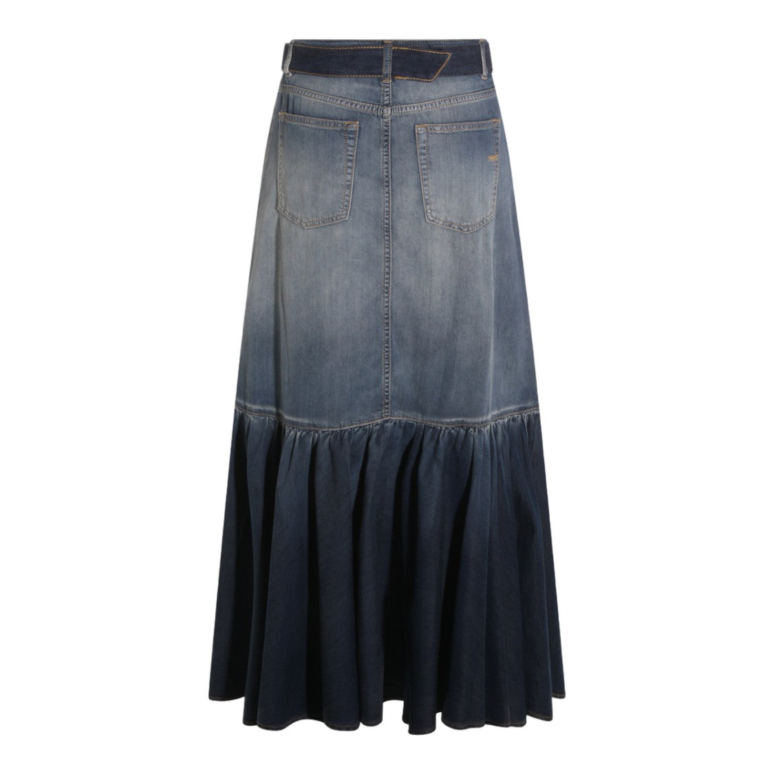 Pinko Two-Tone Denim Maxi Skirt