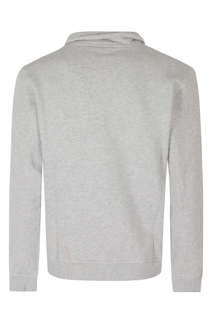Fortela Melange Classic Collar Golden Zip Cotton Fleece Sweatshirt