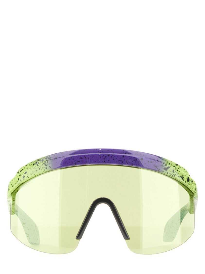Gucci Oversized Multicolor Mask Frame Sunglasses