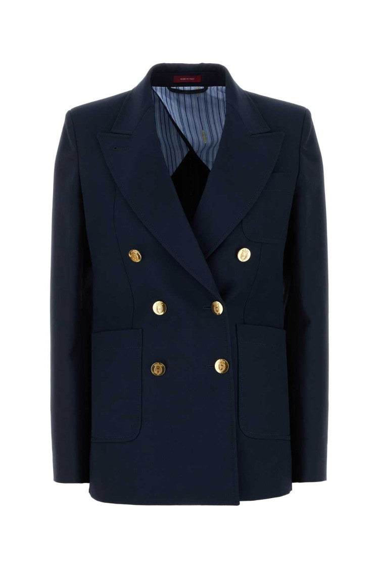 Gucci Navy Blue Cotton Blazer