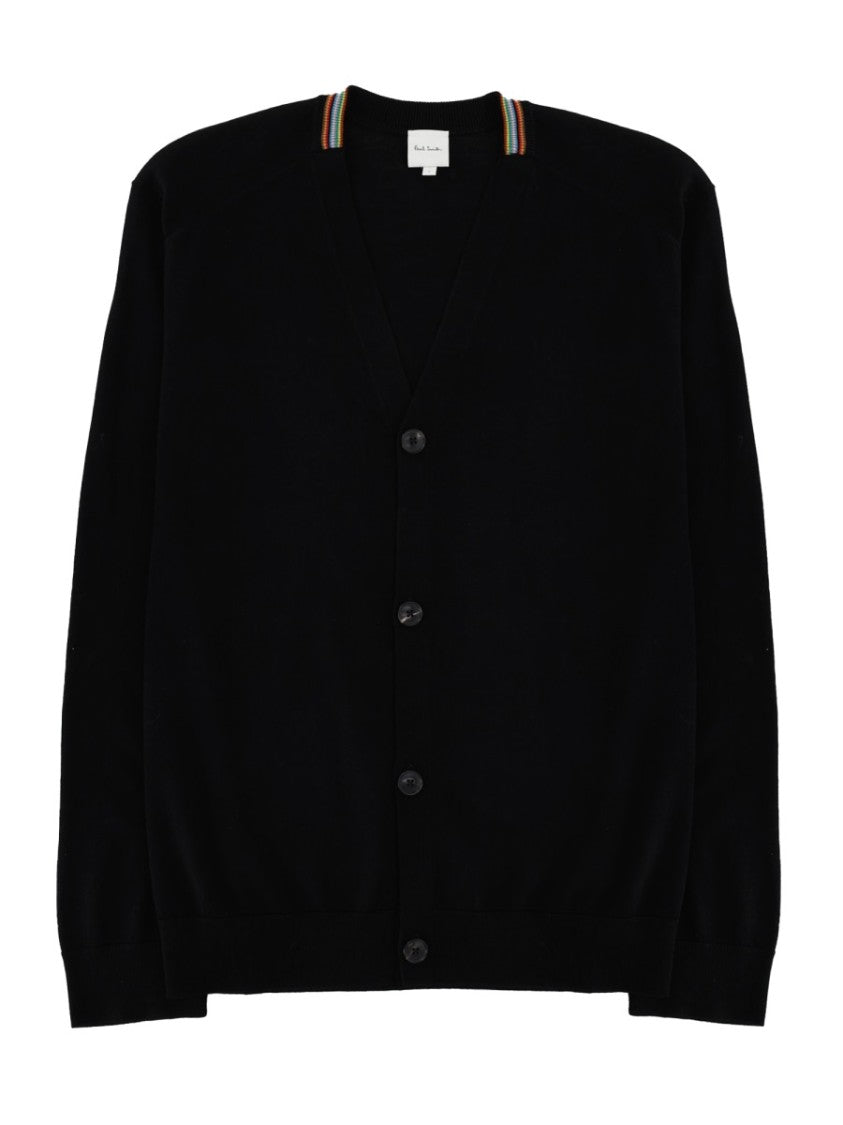 Paul Smith Signature Stripe V-Neck Merino Wool Cardigan
