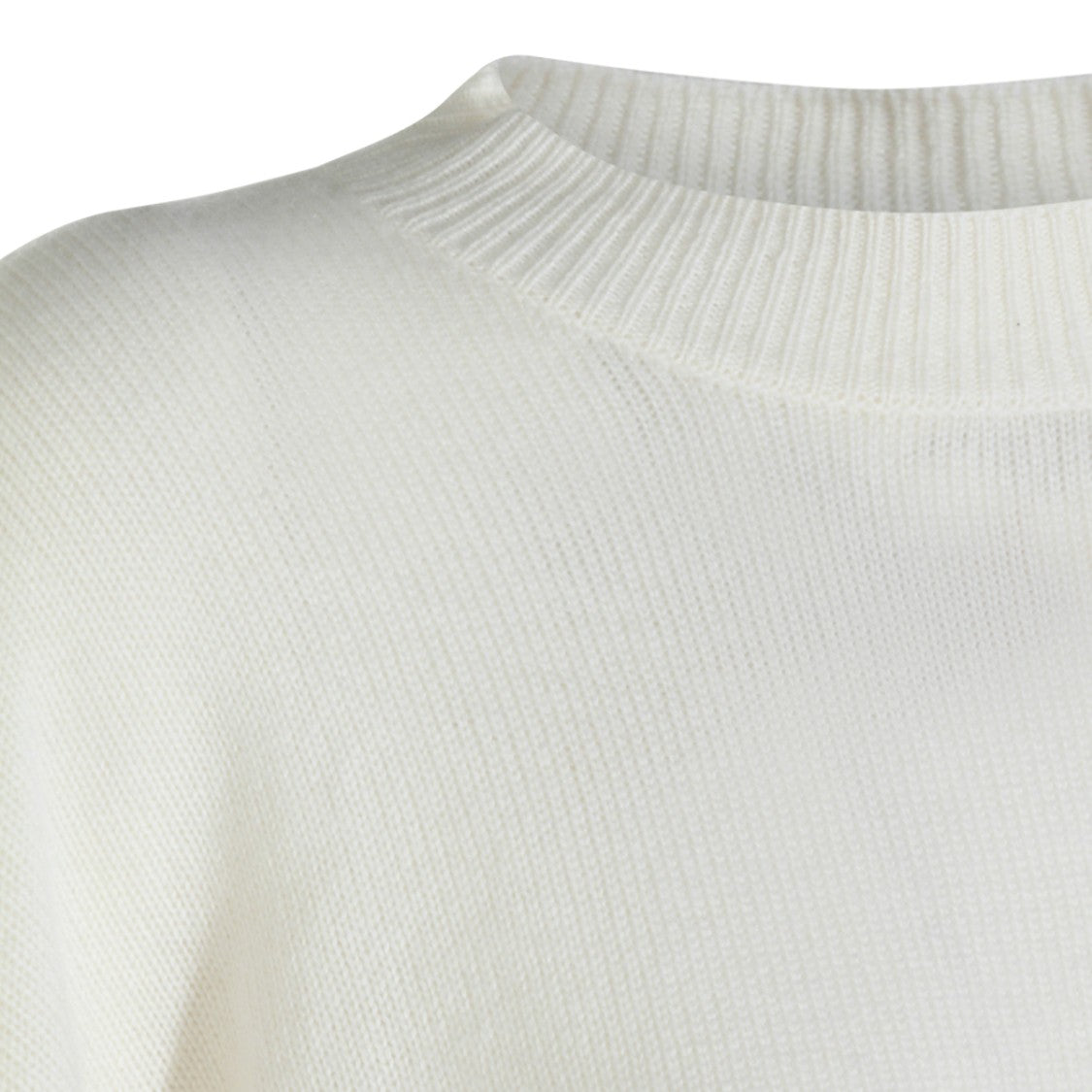 Anine Bing Cream Wool Sweater With Crew Neckline And Ribbed Details