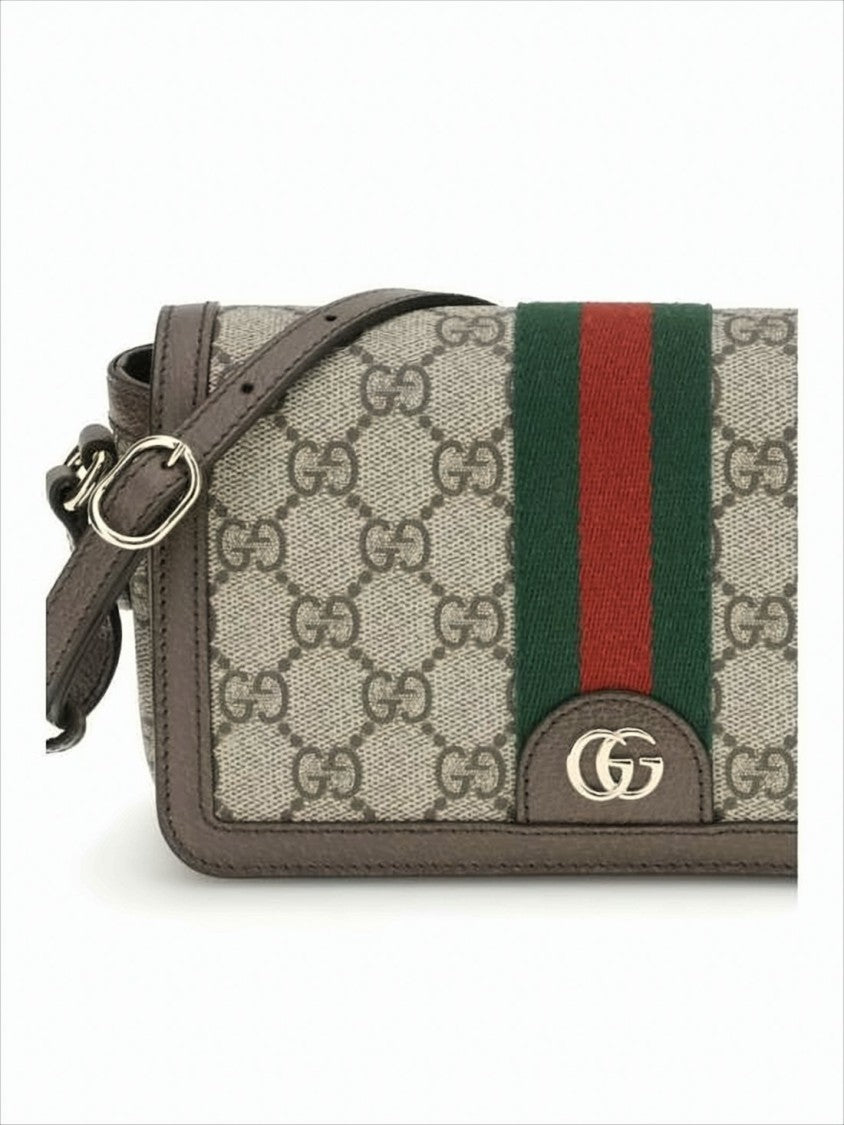 Gucci Canvas Crossbody Bag With Signature Monogram
