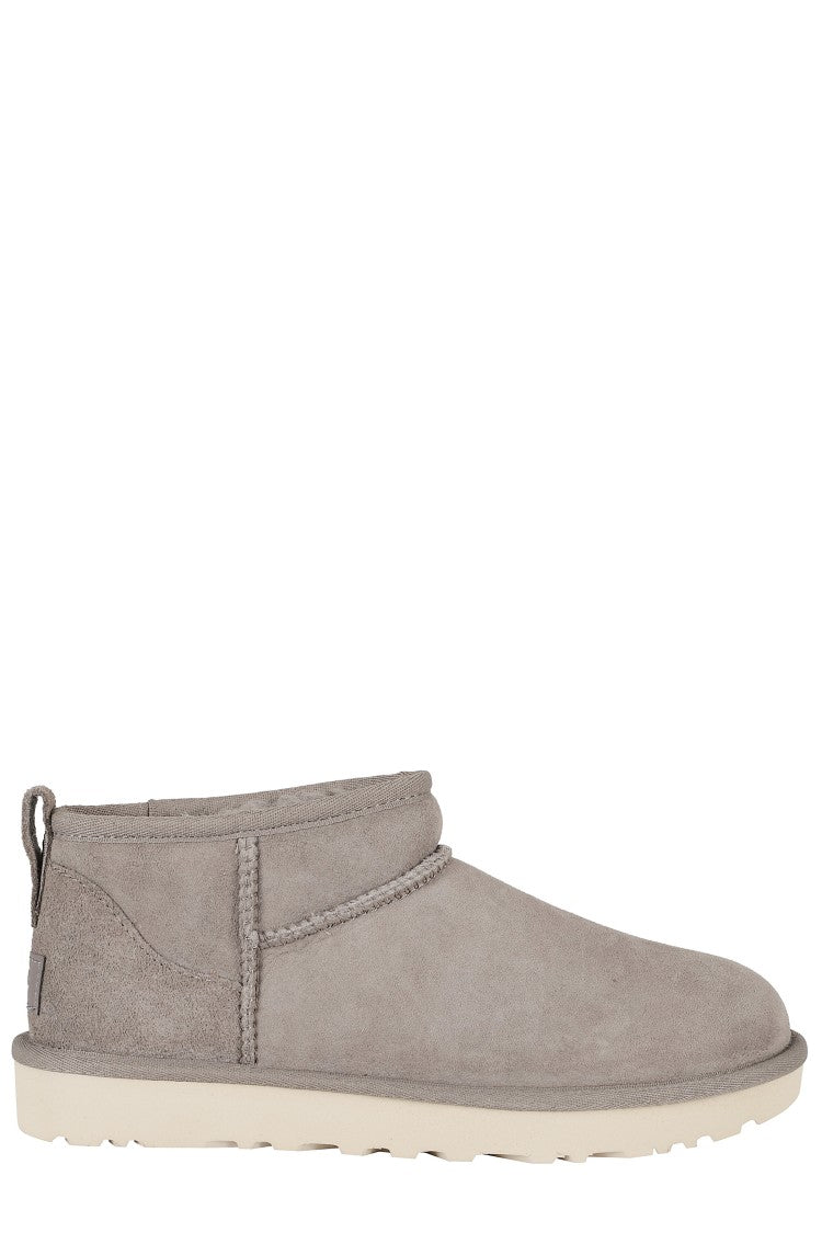 Ugg Brown W Classic Ultra Mini Back-Tongue Leather Boots