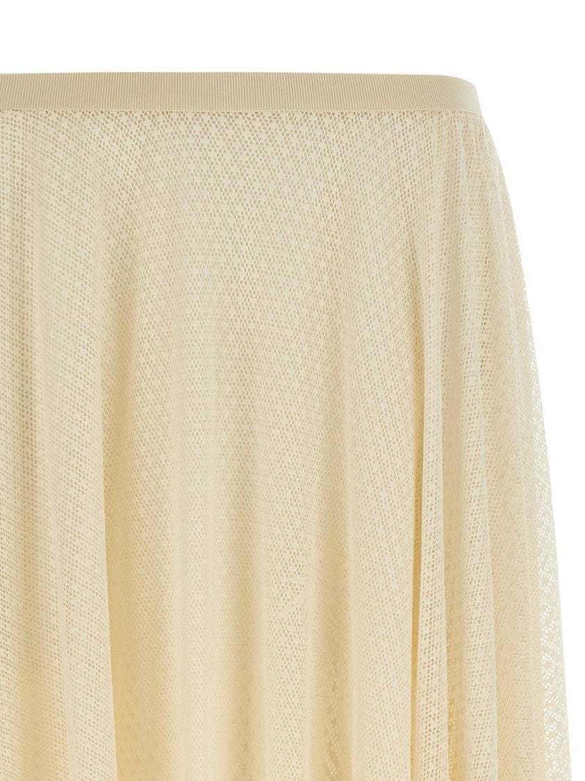 Fabiana Filippi Embroidered Crocheted Lace Midi Skirt With Asymmetric Hem