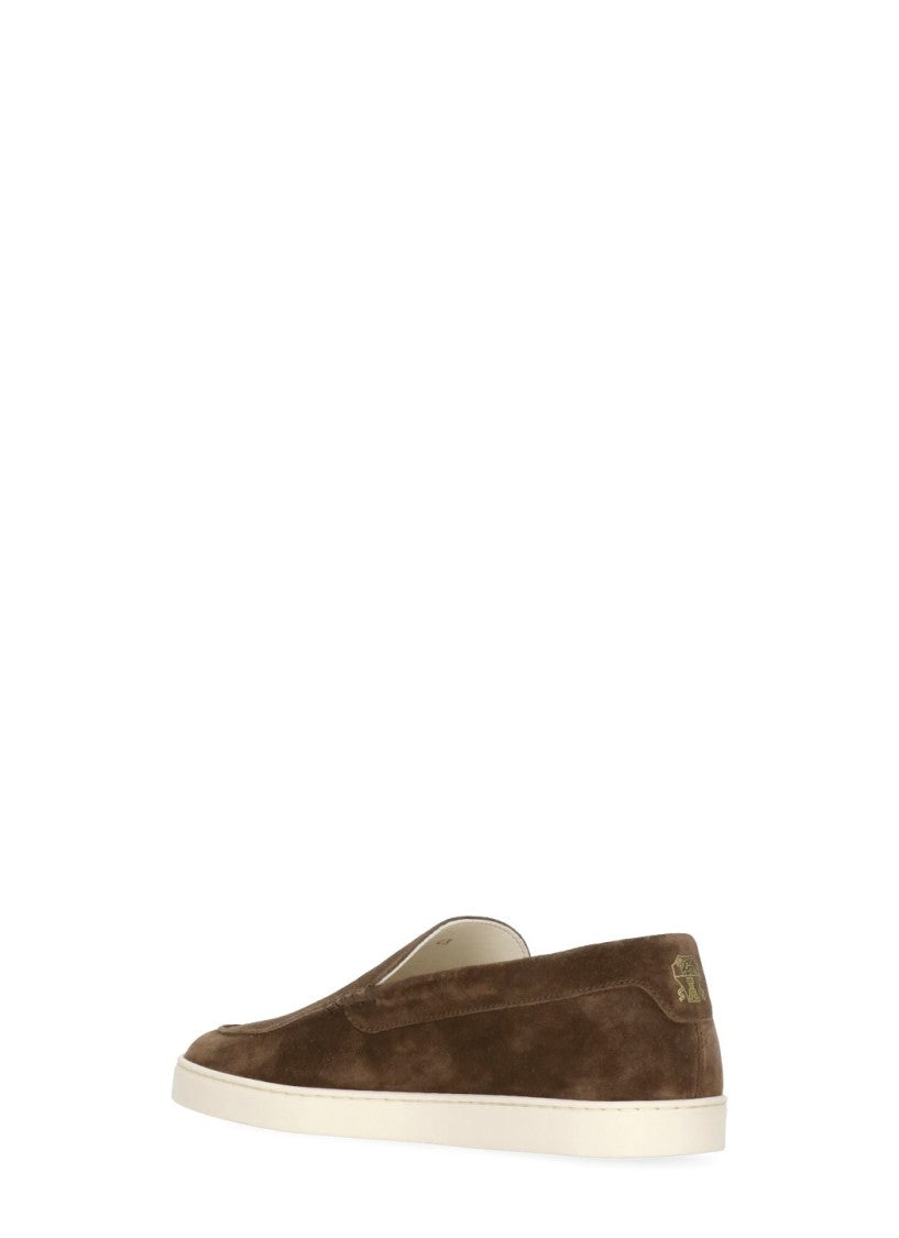 Brunello Cucinelli Brown Round Toe Suede Loafers