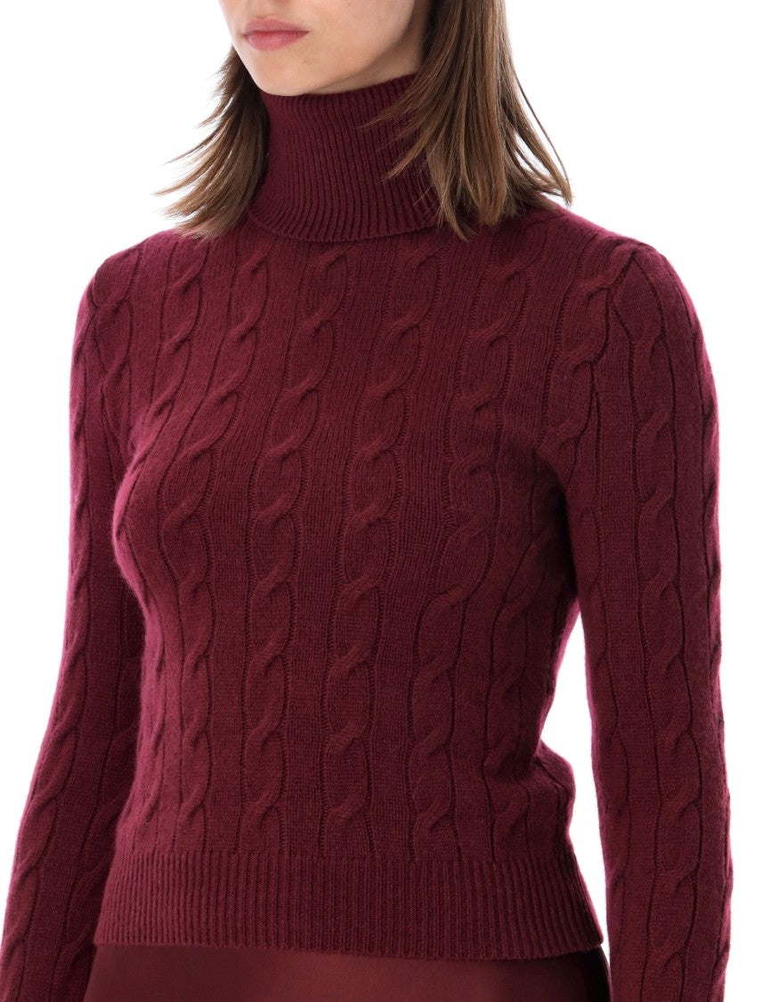 Polo Ralph Lauren Intricate Cable Knit Turtleneck Sweater With Ribbed Trims