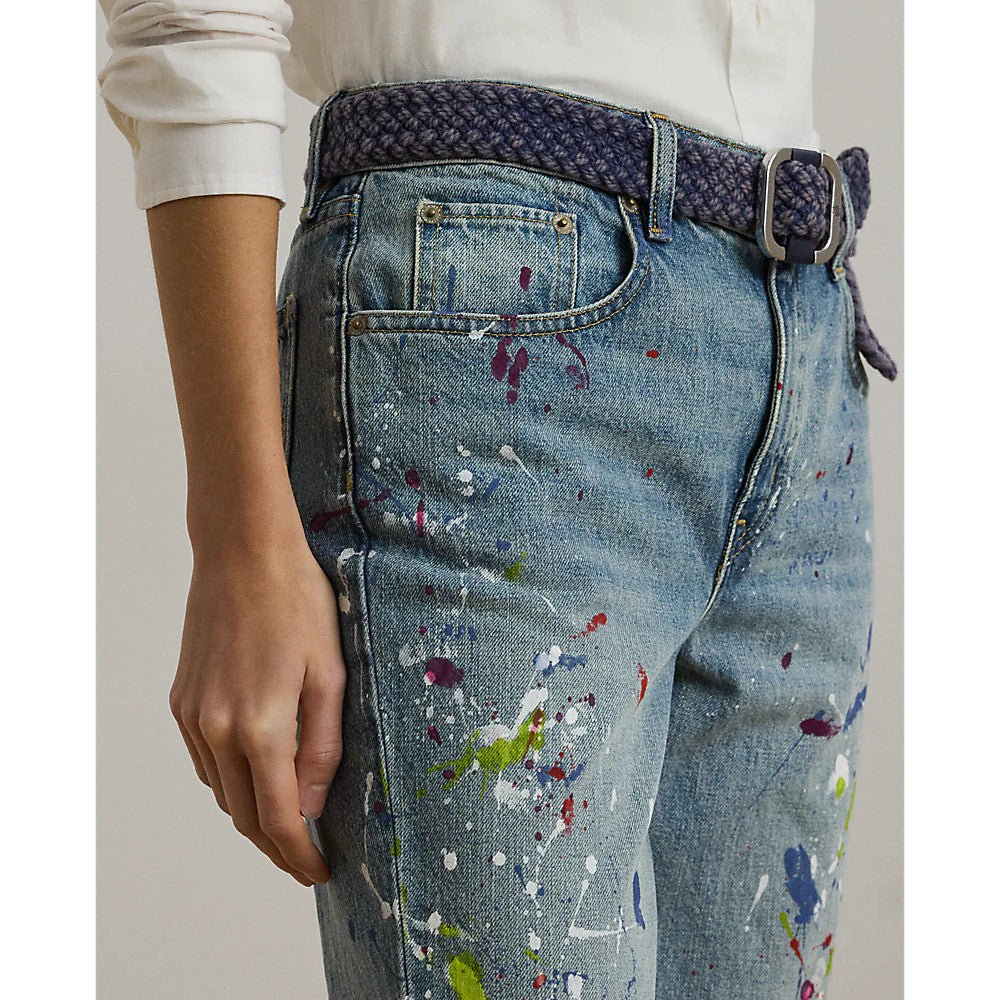 Lauren Ralph Lauren Alicia Wash Byfrnd Taper-Ankle-Straight Cotton Jeans