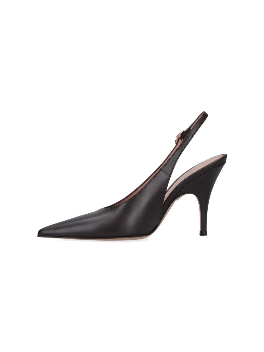 Gianvito Rossi Brown Sofia 95 Slingback Pumps