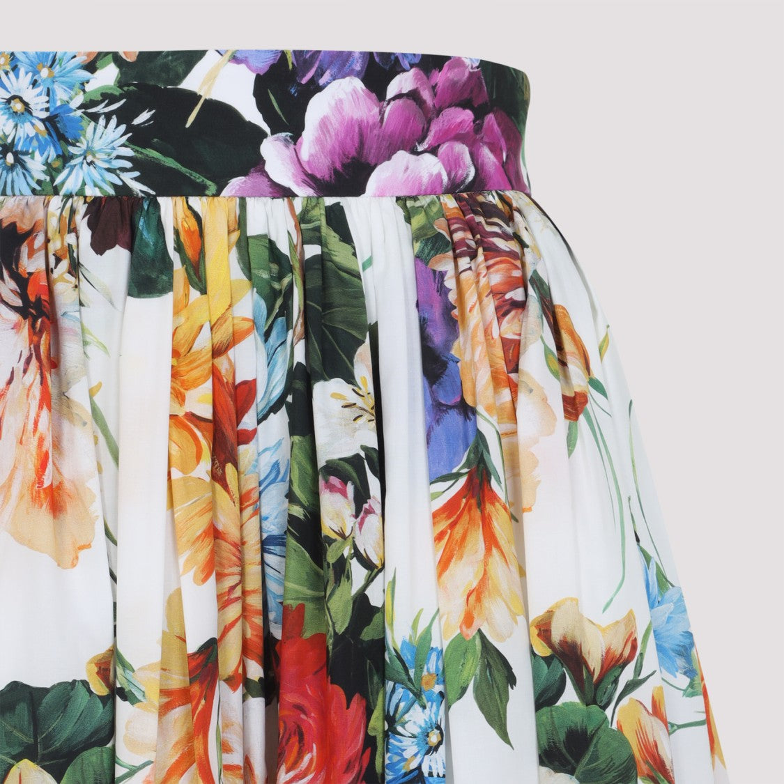 Dolce & Gabbana Multicolor Flower Cotton Midi Skirt