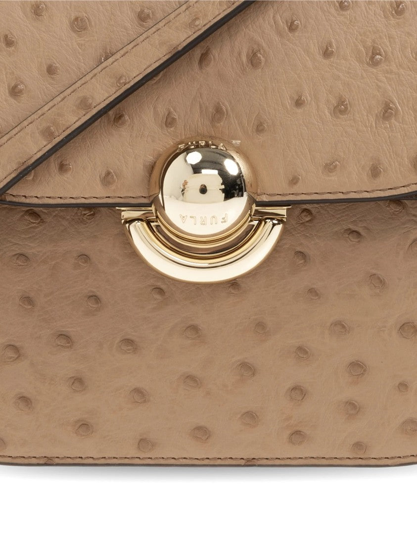 Furla Sfera S Structured Dotted Brown Leather Bag