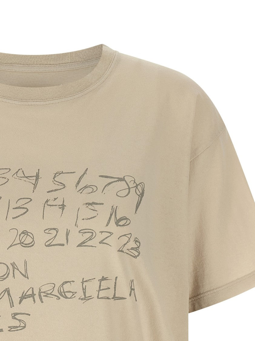 Maison Margiela Relaxed Fit Cotton T-Shirt With Handwritten Logo Print