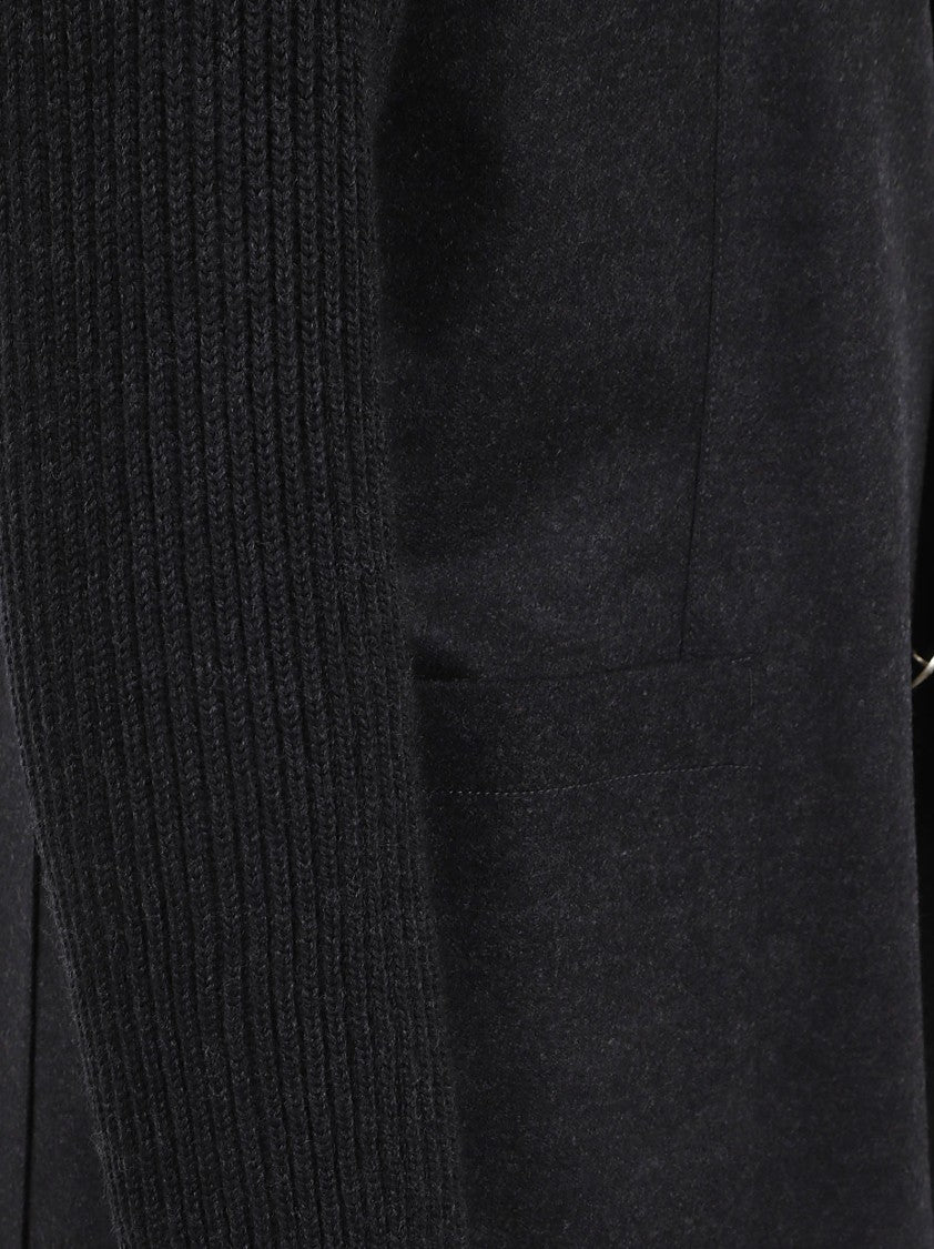 Eleventy Tailored Blazer With Ribbed Knit Sleeves