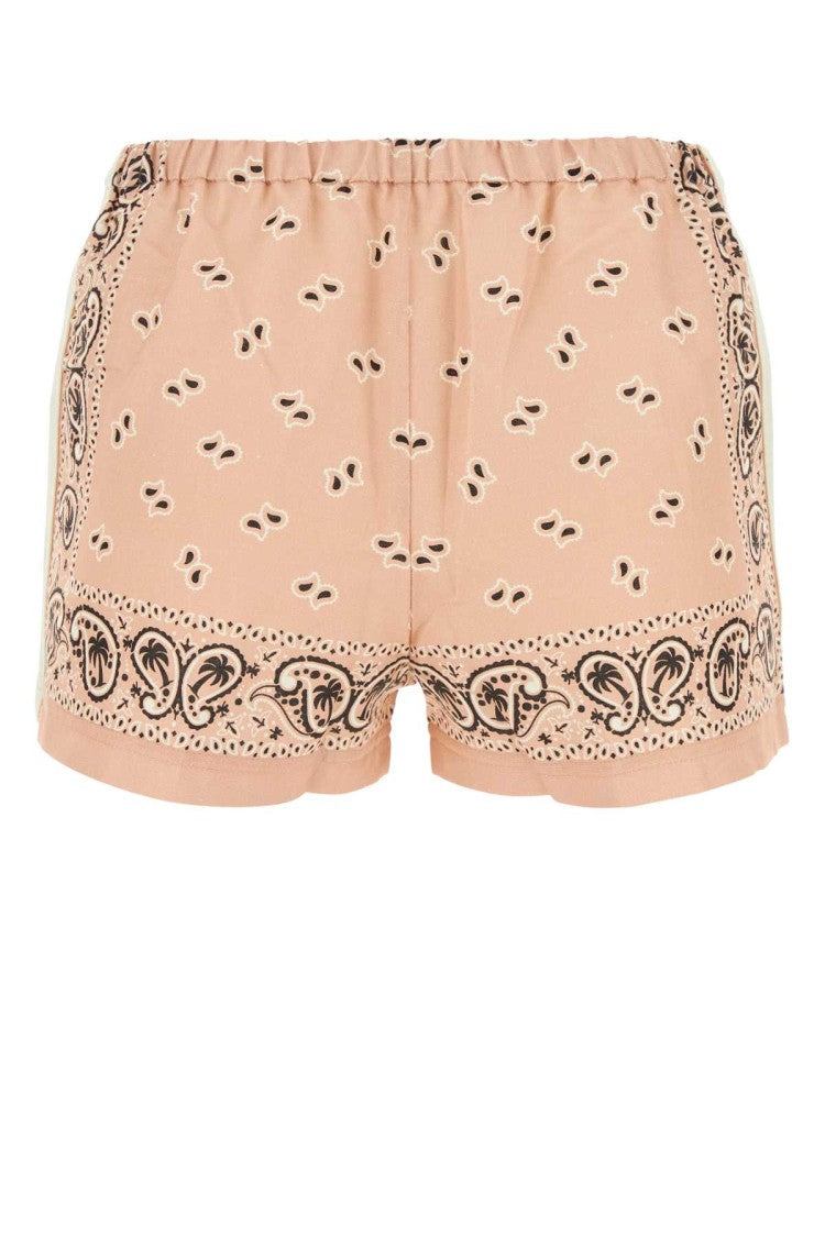 Palm Angels Printed Linen Blend Shorts