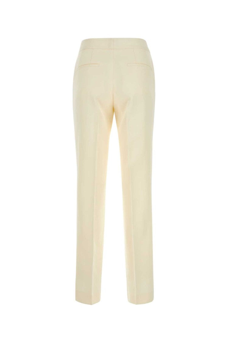 Jil Sander Tailored Ivory Viscose-Silk Blend Pants
