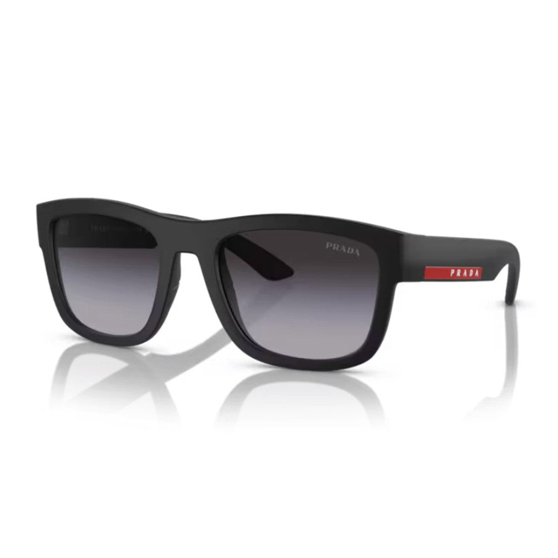 Prada Linea Rossa Nero Opaco Ps 01Zs Nylon Rectangular Sunglasses