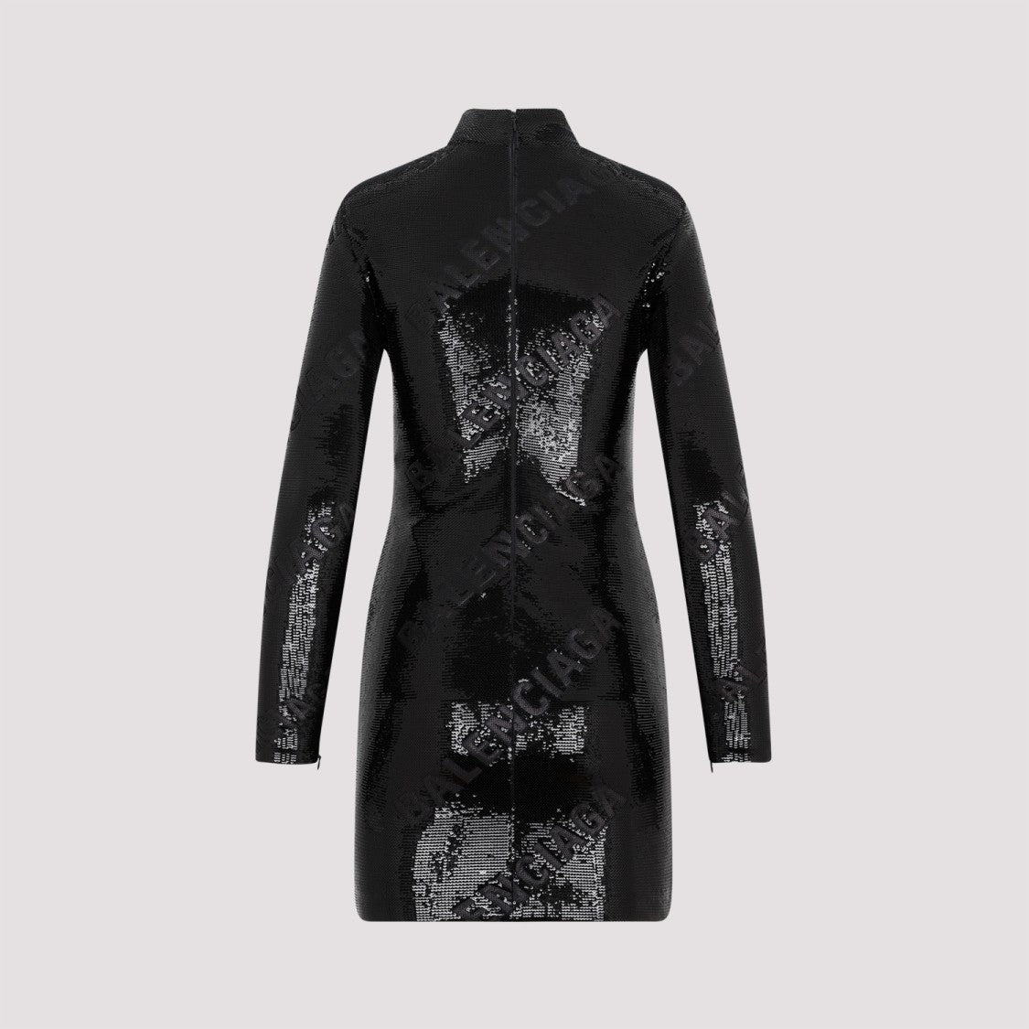 Balenciaga Turtleneck Black Mat Polyamide Dress