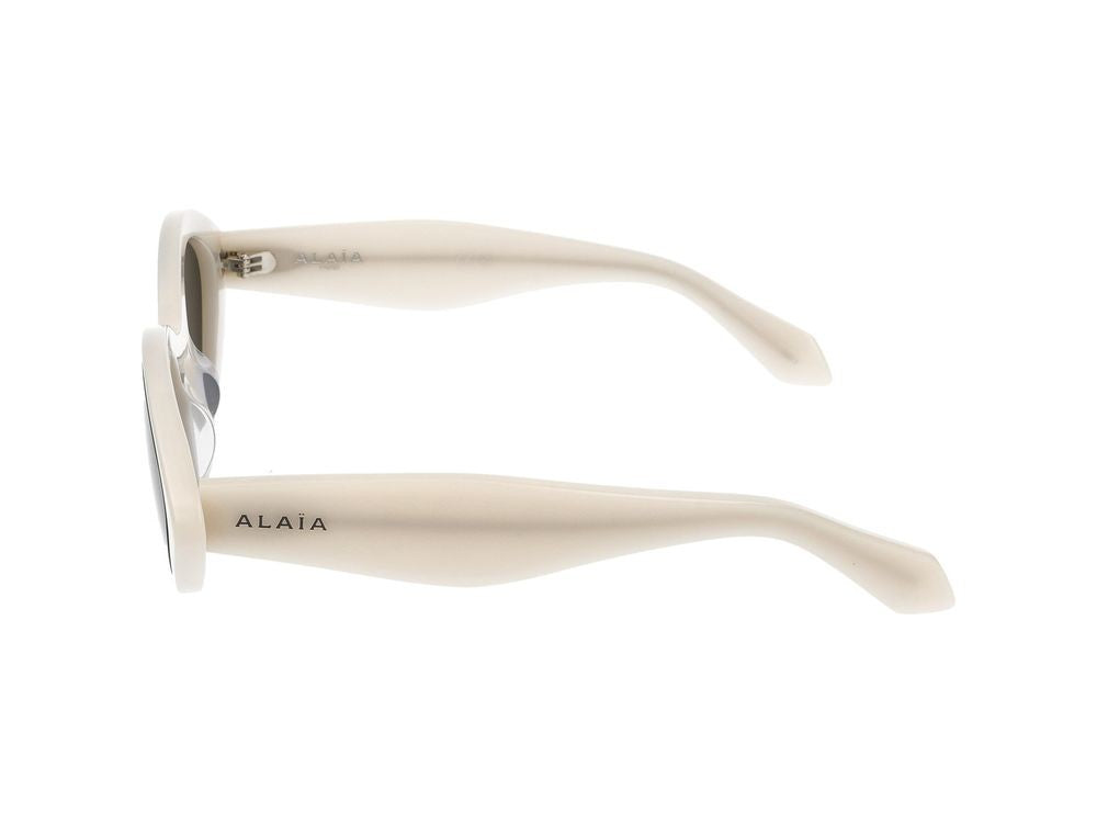 Azzedine Alaïa White Glossy Acetate Oversized Cat-Eye Sunglasses