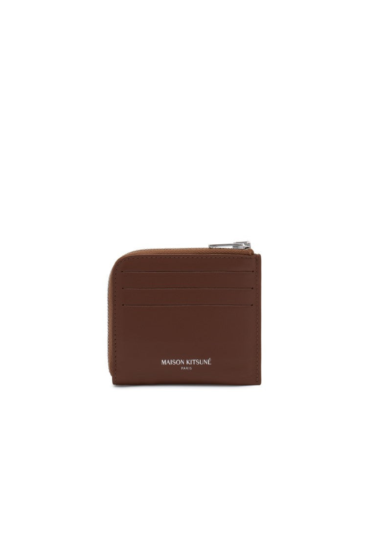 Maison Kitsuné Fox Head Zipped Cardholder With Cotton Lining