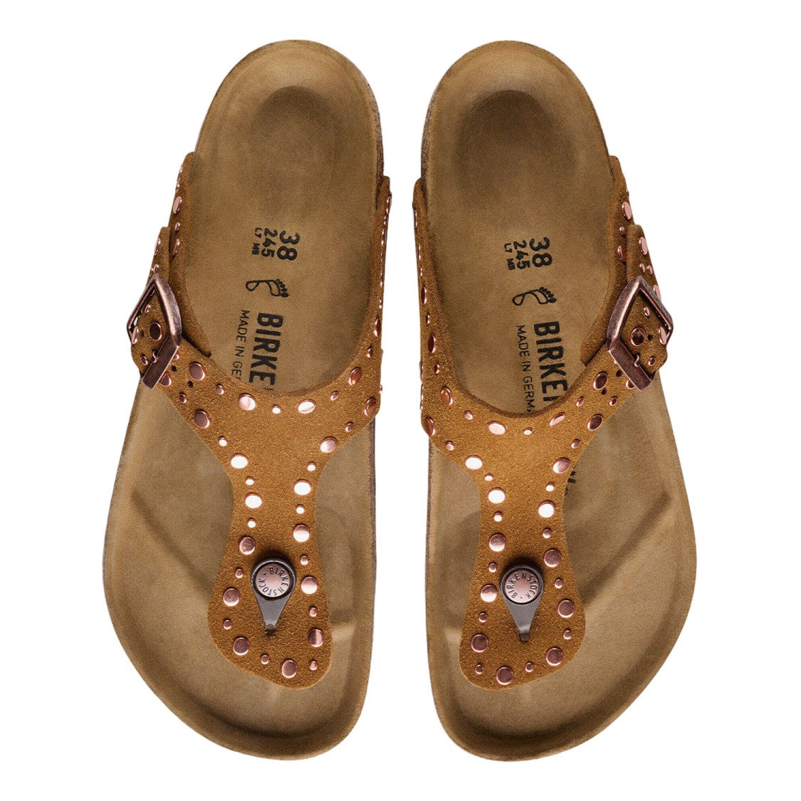 Birkenstock Gizeh Rivet Sandals In Suede Leather